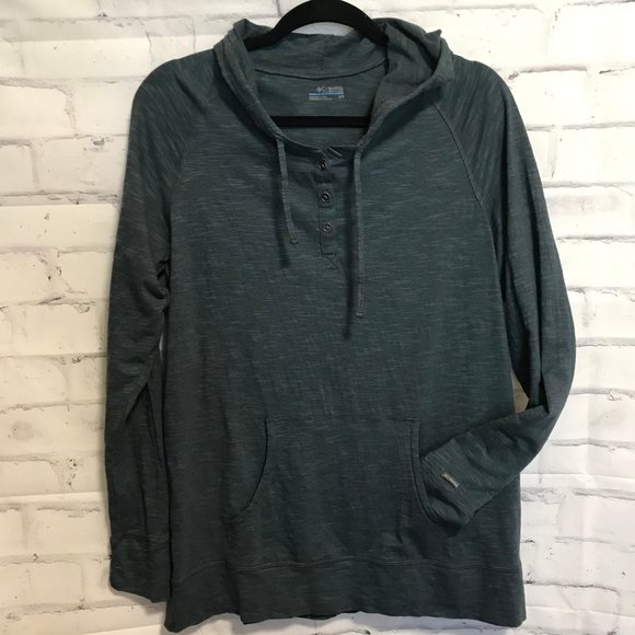 Columbia Other - COLUMBIA Men's Teal Long Sleeve Hooded Henley